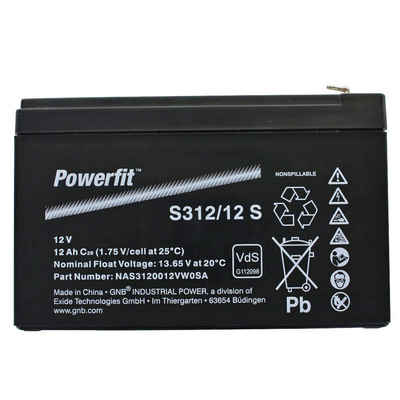 Exide Exide Powerfit S312/12 S Blei Akku 12 Volt Anschluss 4,8mm Akku 12000 mAh (12,0 V)