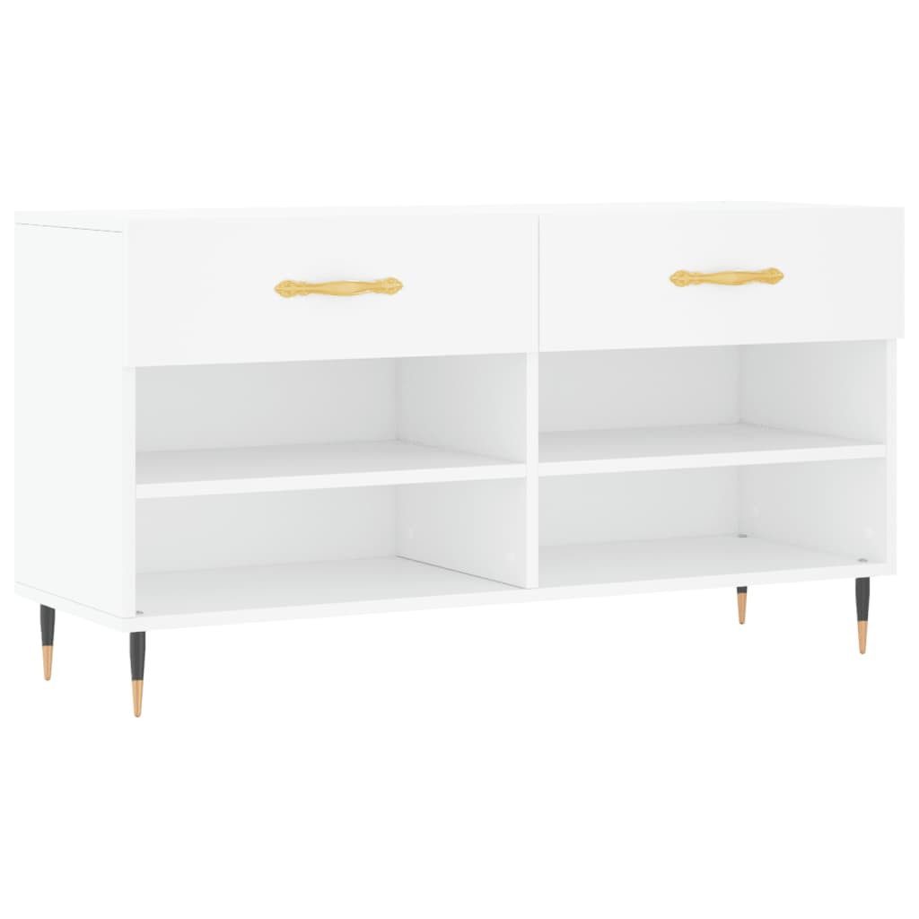 vidaXL Schuhregal Schuhbank Weiß 102x35x55 cm Holzwerkstoff, 1-tlg.