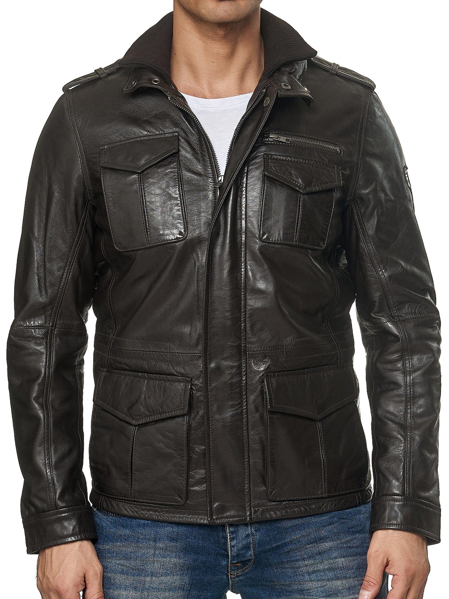 Tazzio Lederjacke 19706 Leder Jacke im Trenchcoat-Look