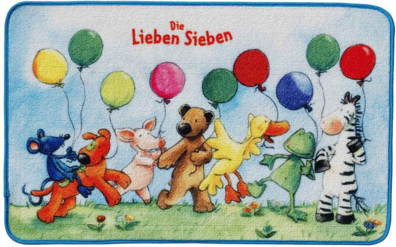 Fußmatte LS-204, Die Lieben Sieben, rechteckig, Höhe: 2 mm, Schmutzfangmatte, rutschhemmend beschichtet, Kinderzimmer