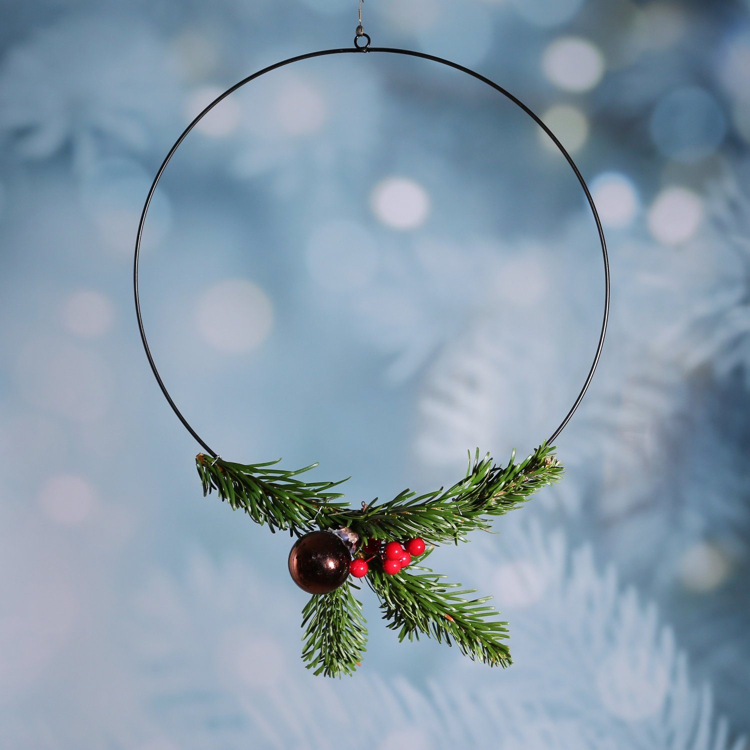 MARELIDA Dekoobjekt Dekoringe Metallringe mit Aufhängeösen DIY Basteln 50/40/30cm schwarz (3 St)