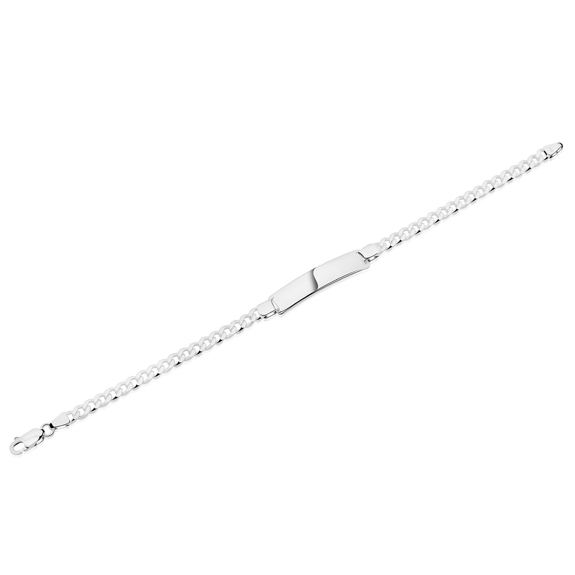 Tony Fein Silberarmband Gravurarmband 8mm 925er Silber Massiv Hochglanzpoliert, Made in Italy für Damen und Herren