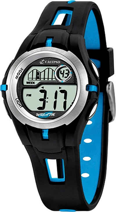 CALYPSO WATCHES Digitaluhr Calypso Jugend Uhr K5506/4 Kunststoffband, (Armbanduhr), Jugend Armbanduhr rund, Kautschukarmband schwarz, blau, Sport