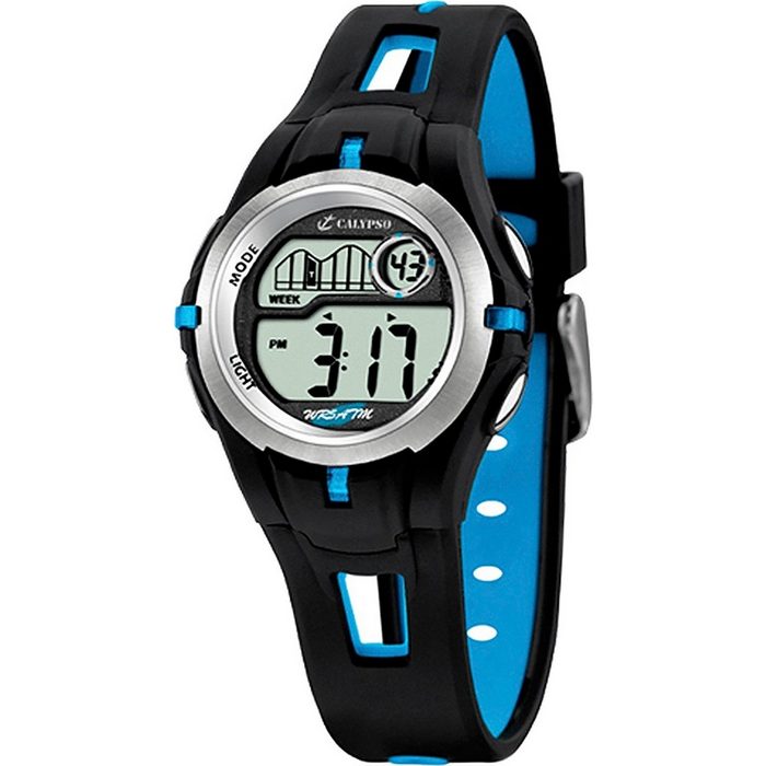 CALYPSO WATCHES Digitaluhr Calypso Jugend Uhr K5506/4 Kunststoffband (Armbanduhr) Jugend Armbanduhr rund Kautschukarmband schwarz blau Sport