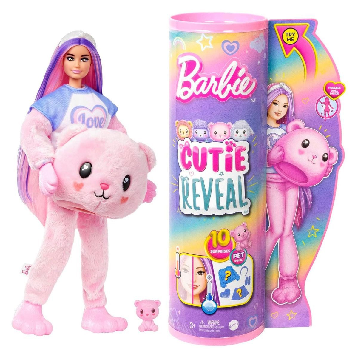 Mattel® Puppen Accessoires-Set Mattel HKR04-Barbie-Cutie Reveal-Puppe+Kostü günstig online kaufen