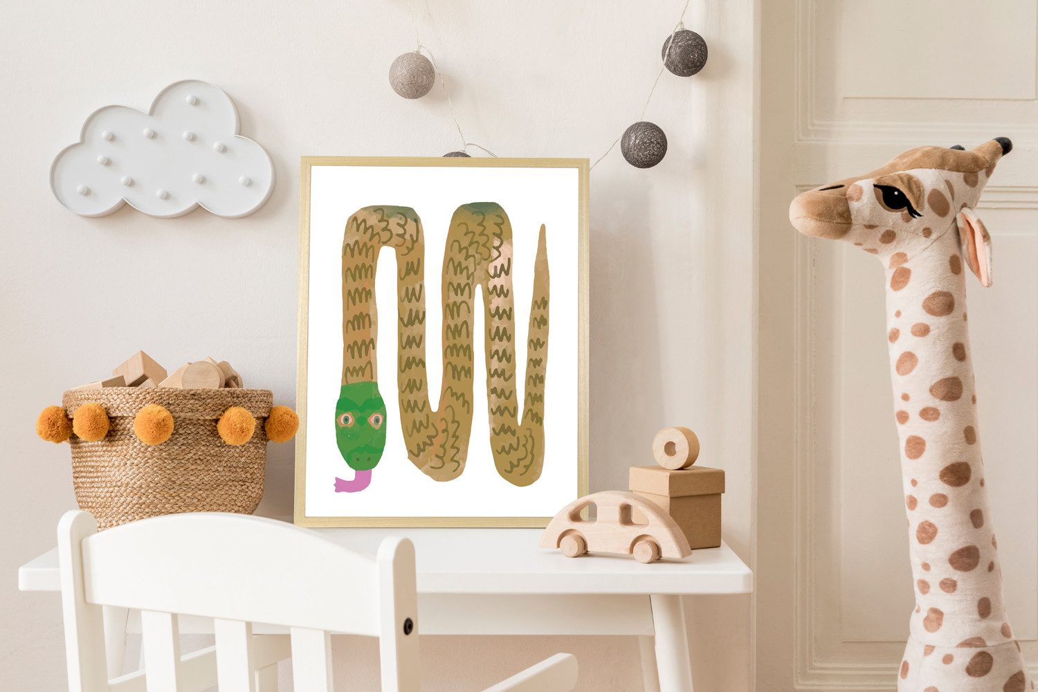 Bild mit Rahmen Schlange