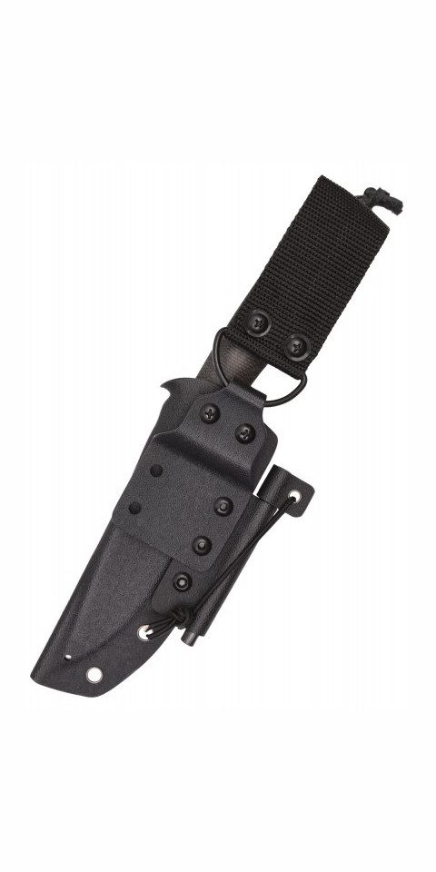 Schnitzel Universalmesser KVIN braun/schwarz feststehendes Messer mit Feuerstarter, (3 St), Feuerstarter inklusive