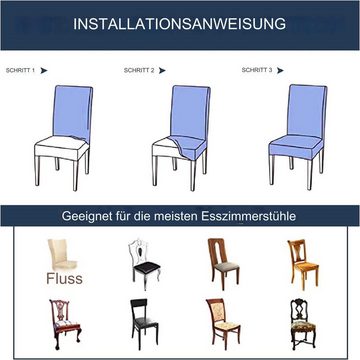 Stuhlbezug Set mit 6 Universal-Stretch-Stuhlbezügen – Schaukelstuhl-Stretch, KIKI