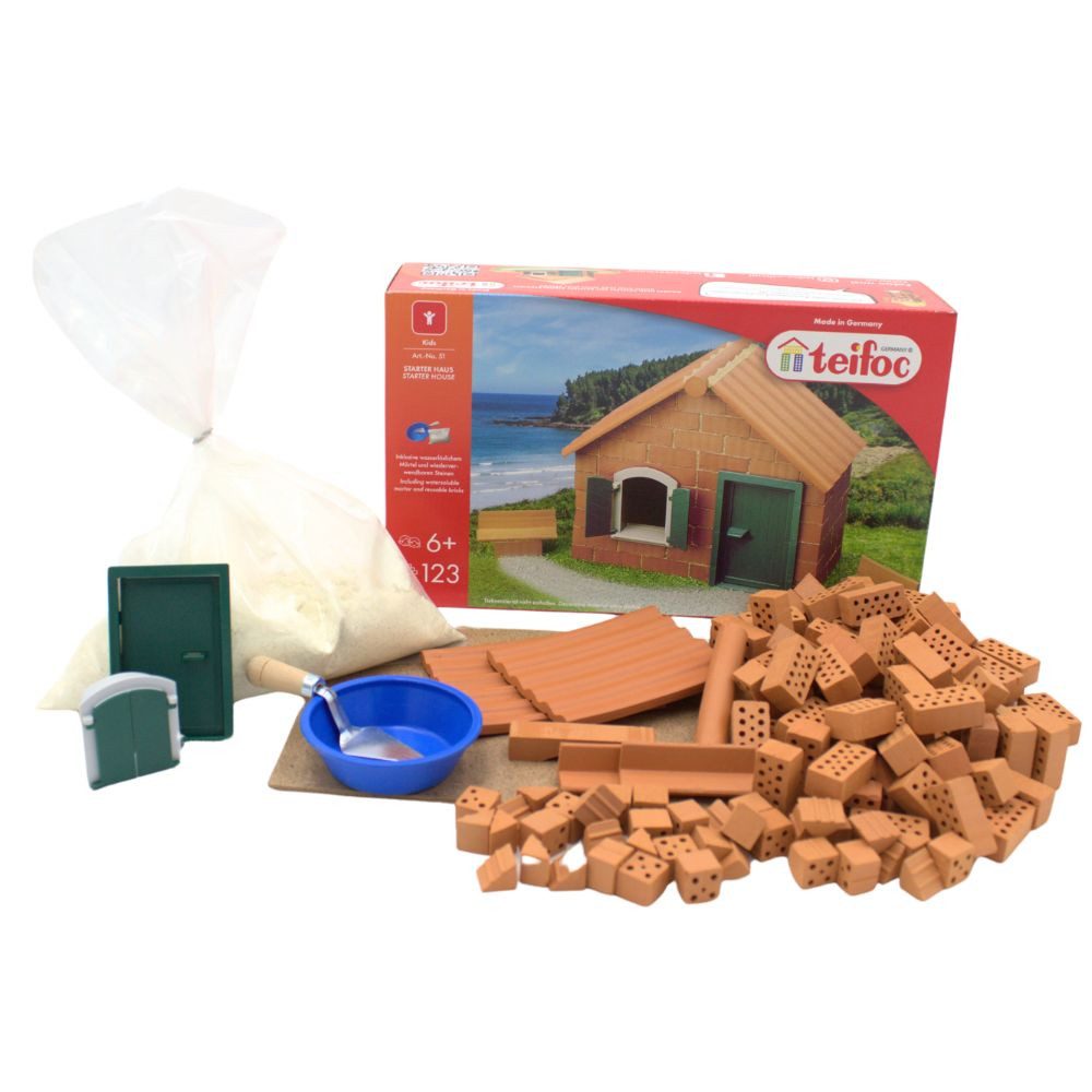 teifoc Starter Haus Каменный конструктор, (Bausatz für Kinder ab 6 Jahren, 123 St., Kreativset), wasserlöslich & natürlich