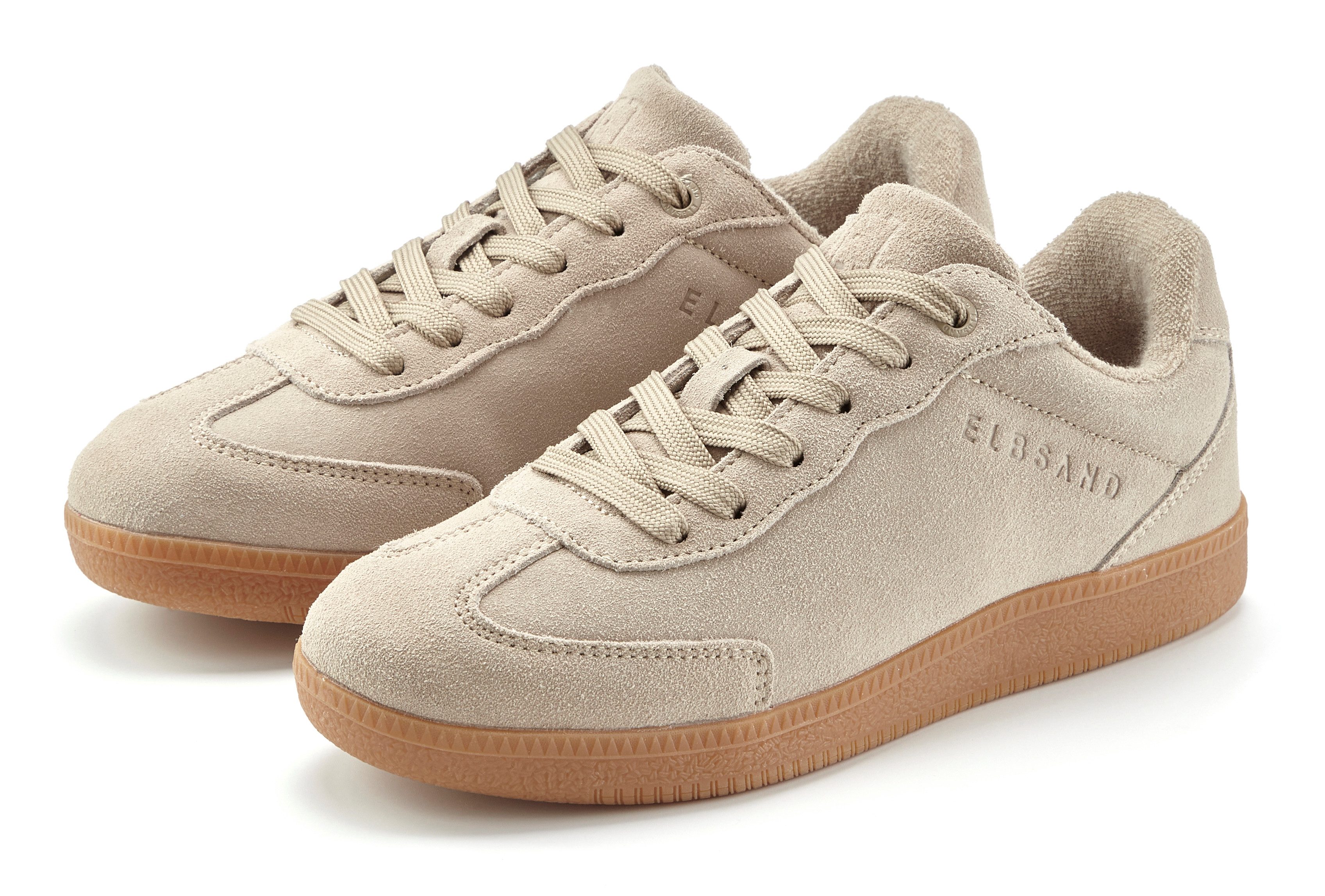 Elbsand Freizeitschuh, Schnürschuh, Turnschuh, Retro Sneaker, Lederschuh Sneaker Ledersneaker, Schnürhalbschuh aus Leder im modernen Retro Look