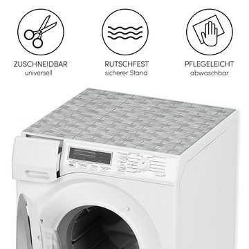 matches21 HOME & HOBBY Antirutschmatte Waschmaschinenauflage Rattan grau rutschfest 65 x 60 cm, Waschmaschinenabdeckung als Abdeckung für Waschmaschine und Trockner