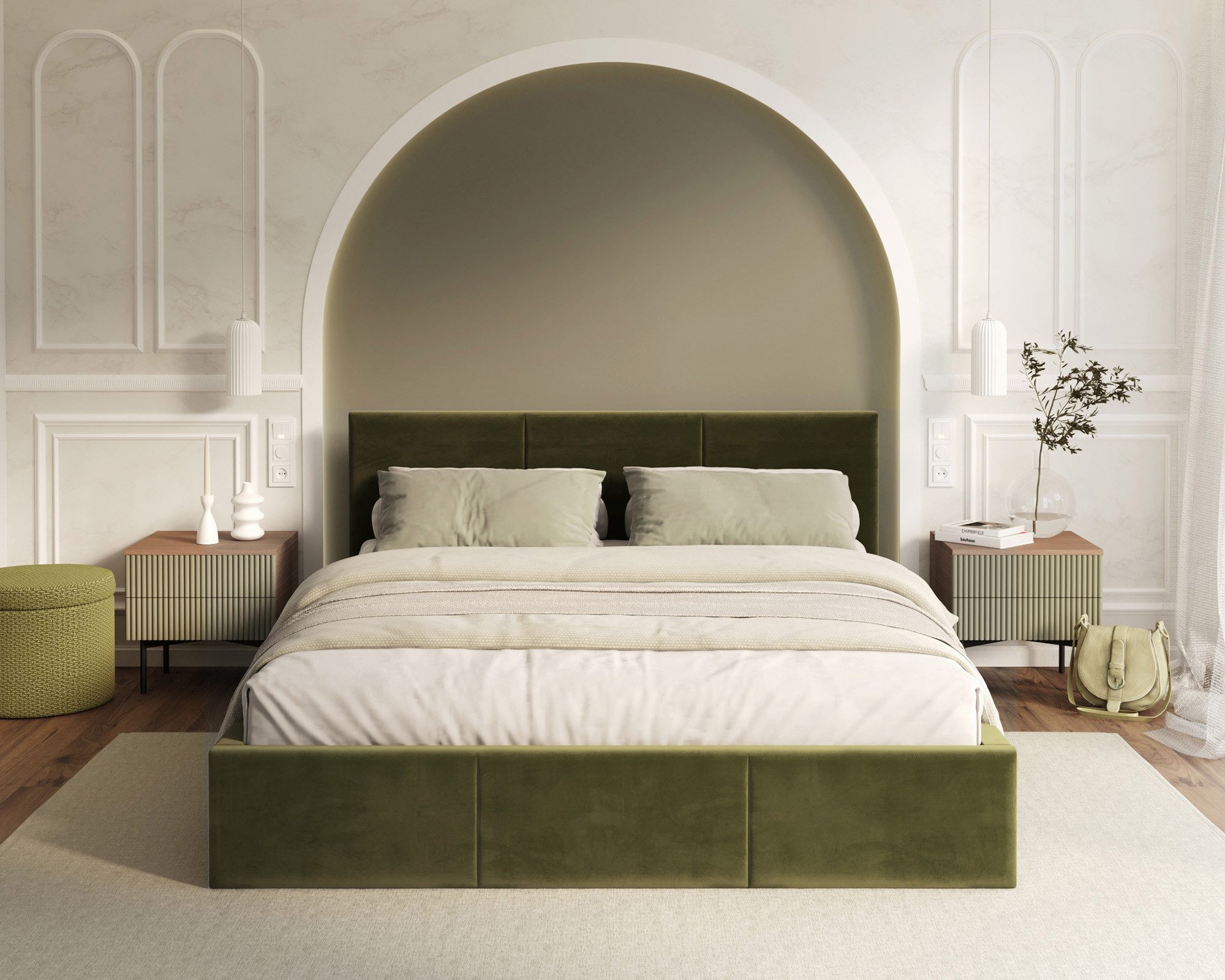 thematys Polsterbett mit Bettkasten & Lattenrost + viel Stauraum 120 – 180x200cm - Samt (Optional mit 23cm Taschenfederkern-Matratze H2 - hydraulisches Stauraumbett)