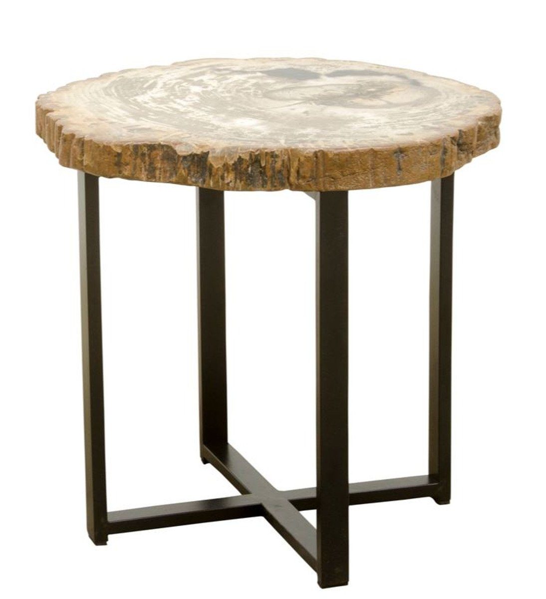 - einer versteinerten Padrino in schwarz Wohnzimmertisch mit Tischplatte naturfarben Casa Couchtisch Holz Couchtisch / Luxus