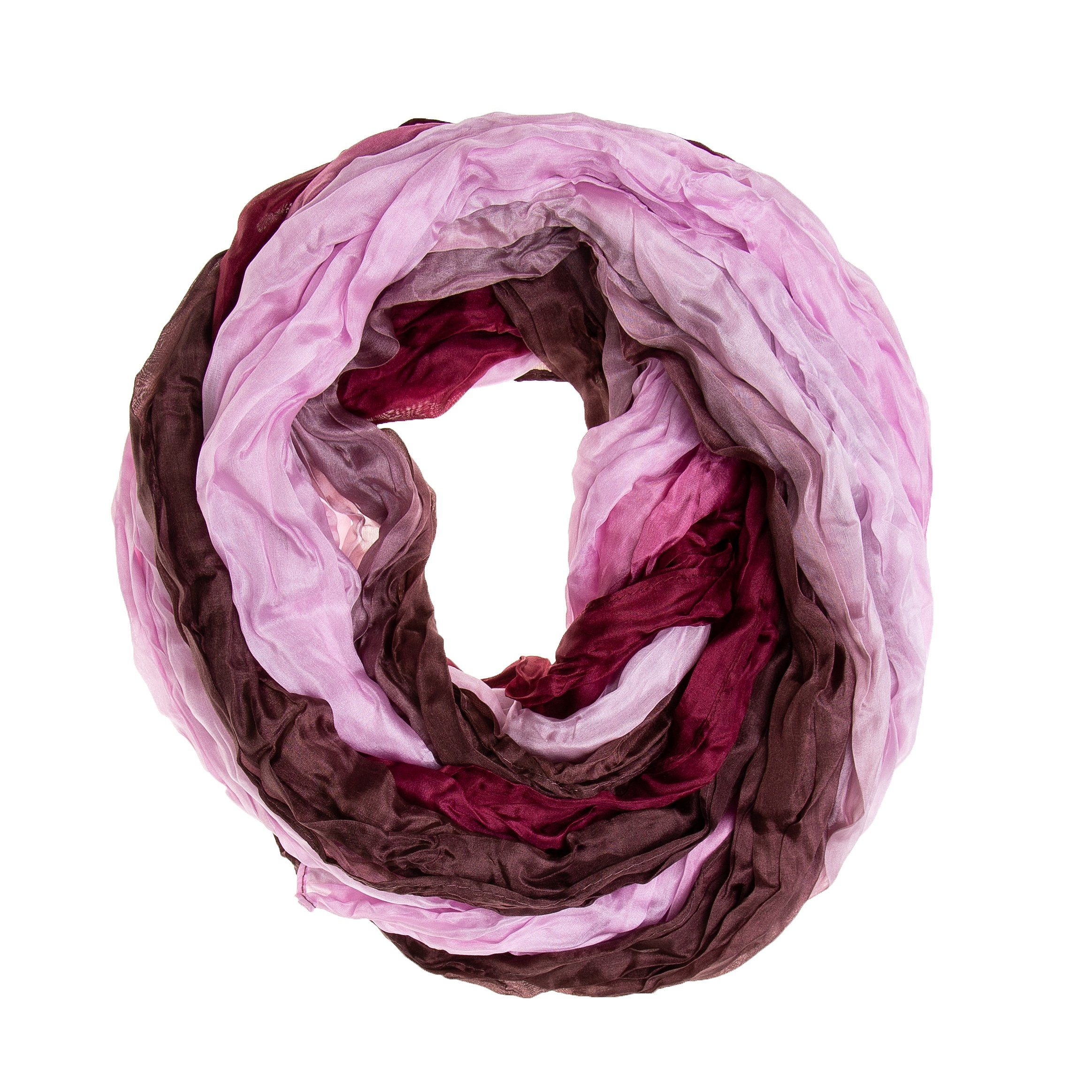 Silkroad Seidenschal Knitterschal Halstuch Schal XXL Farbverlauf bordeaux-flieder