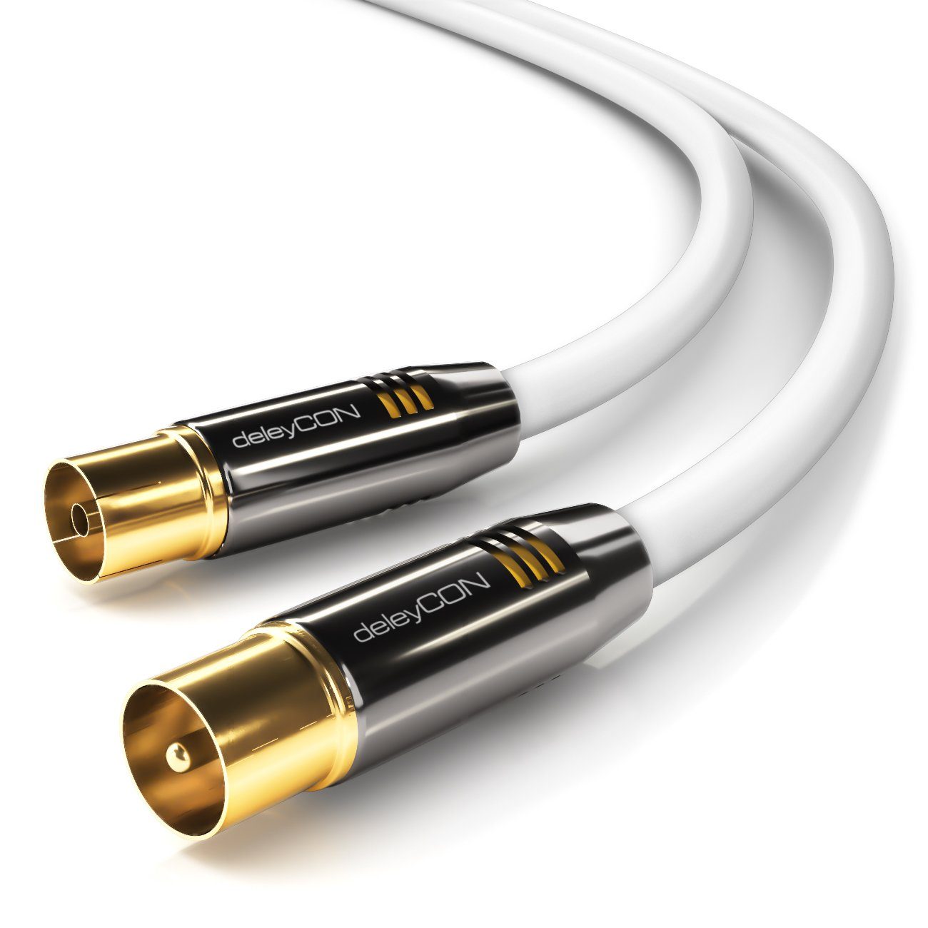 deleyCON HDTV TV Antennen Kabel 12,5m - TV-Stecker zu TV-Buchse TV-Kabel