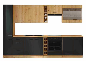 Furnix Küche Montijo Einbauküche 315 cm Küchenzeile mit Hängeschränken hochwertig, 315x210x60 cm, elegantes Design & Funktionalität