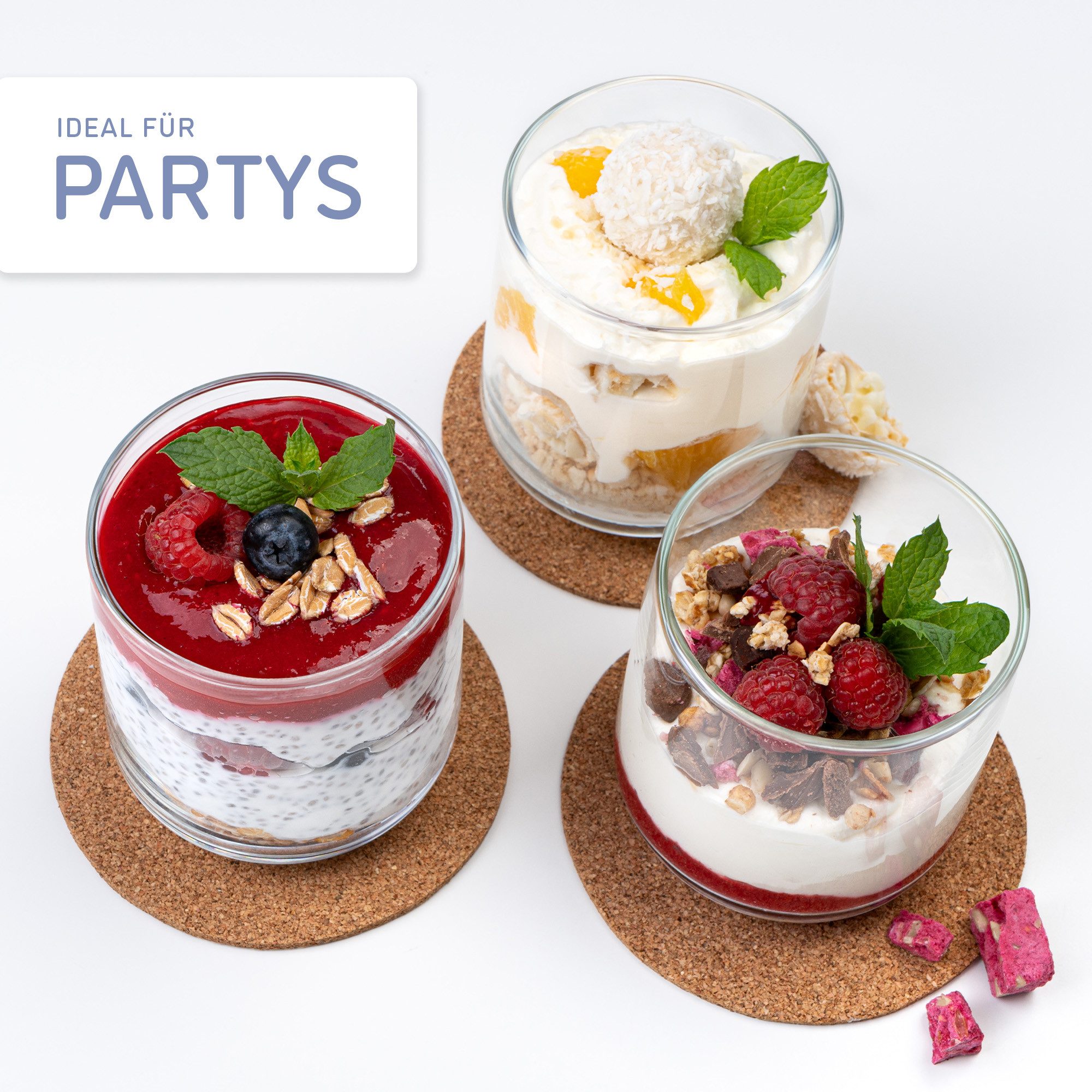 KONZEPT Dessertschale Dessertgläser Set aus Glas, große Gläser für Nachtisch, (12-tlg), glas, 220 ml – Bild 5 von 5