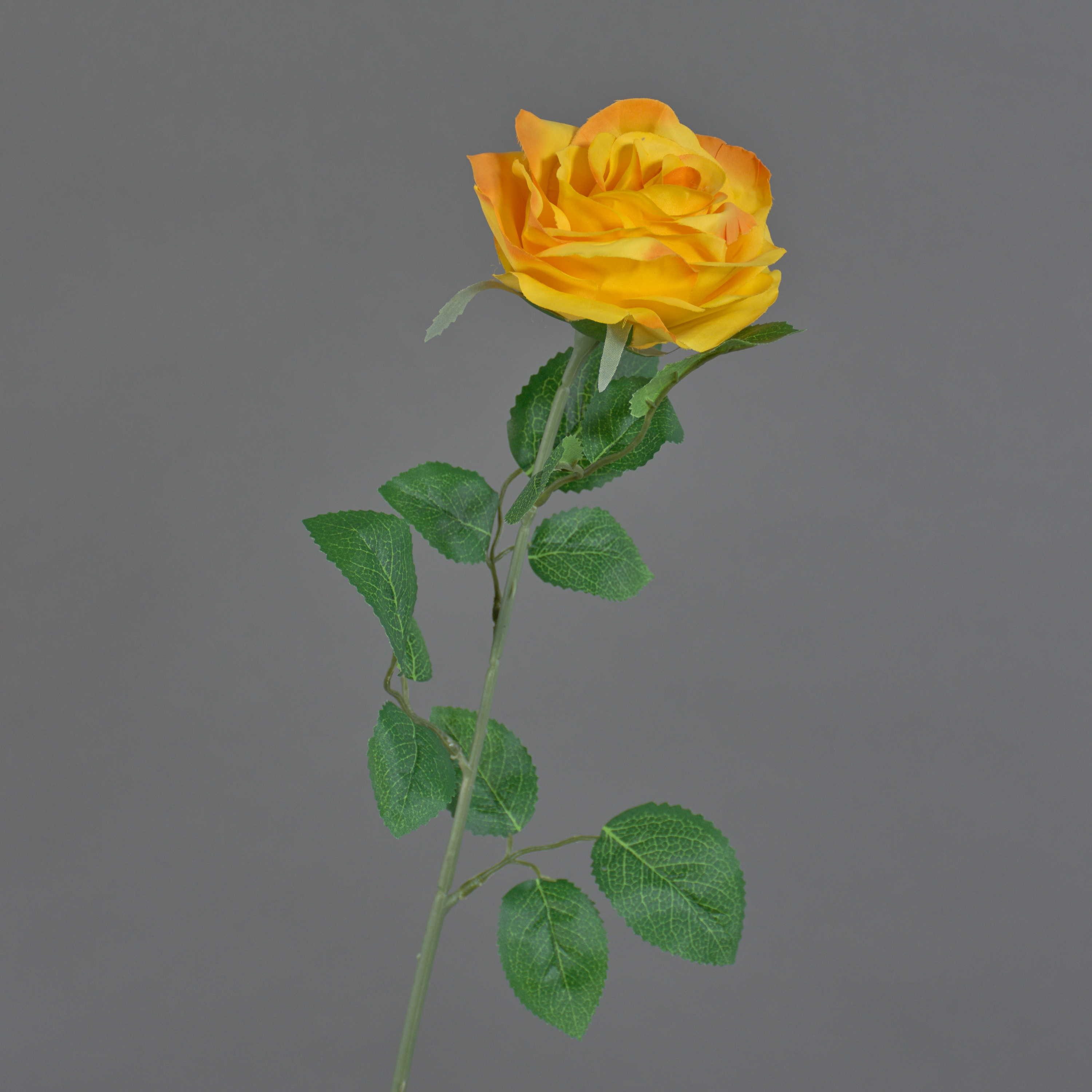 Kunstblume Rose PEZOS, gelb-orange, 60cm Rose, artplants, Höhe 60.0 cm