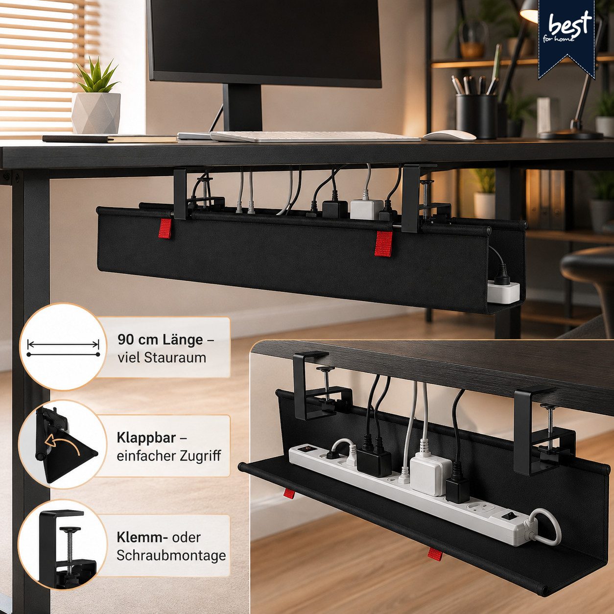 Best for Home Kabelkanal Kabelkanal für Schreibtisch – Bild 2 von 5