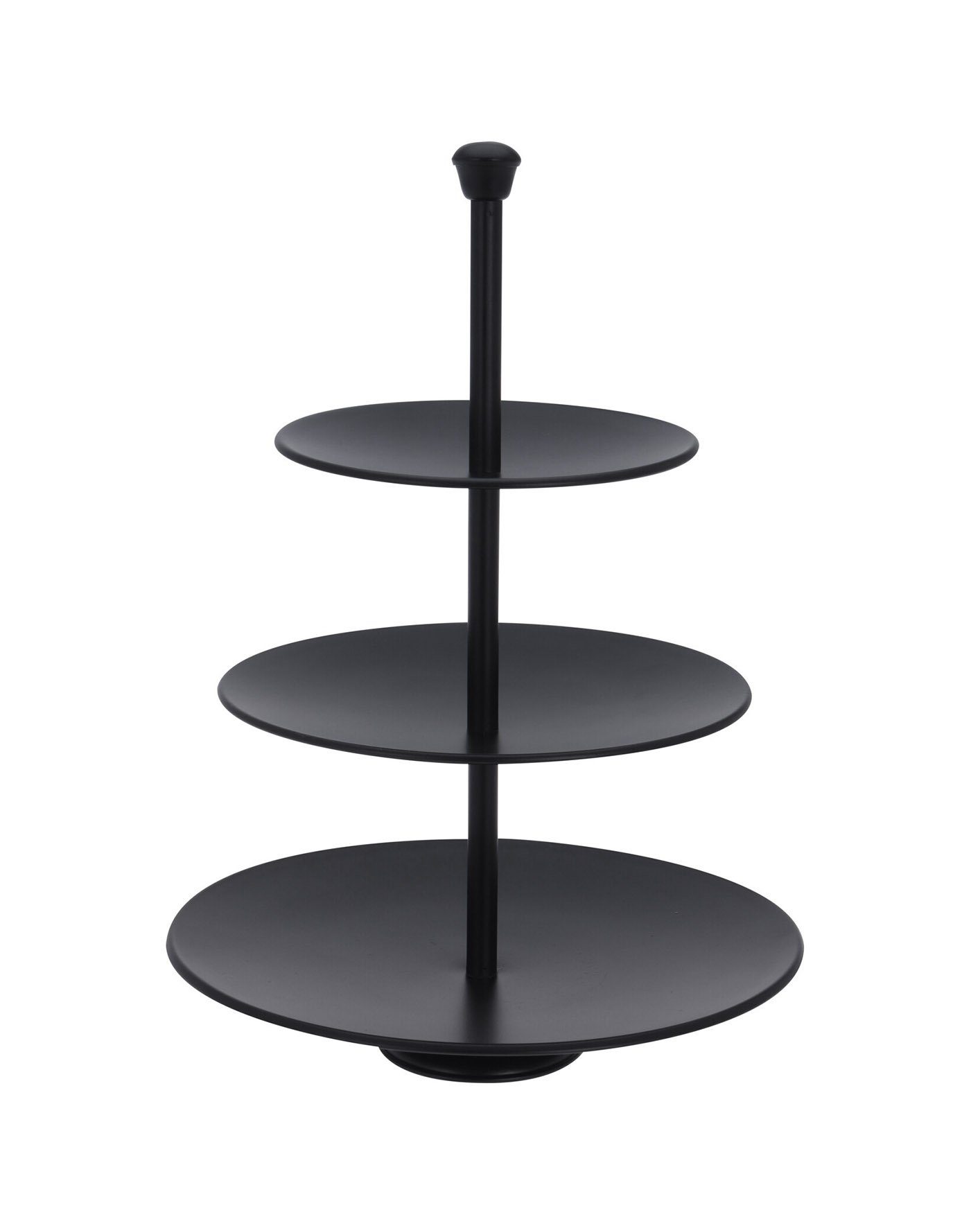 Spetebo Etagere Edelstahl Etagere in schwarz mit 3 Etagen - 36 x 25 cm, Edelstahl, (Stück, 1-tlg., Servierständer), Metall Deko Servierplatte