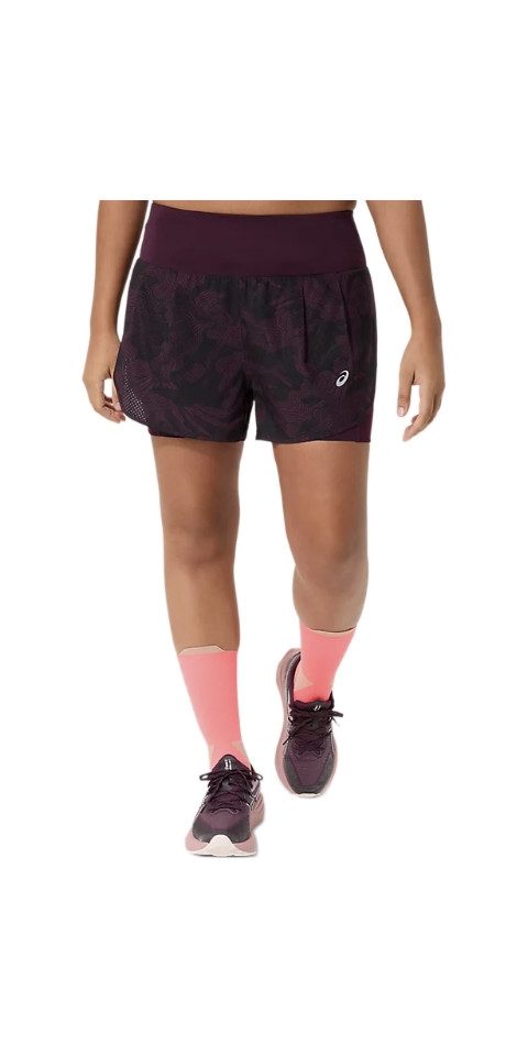 Asics Laufshorts Asics Road All Over Print 2-in-1 Damen Laufshorts