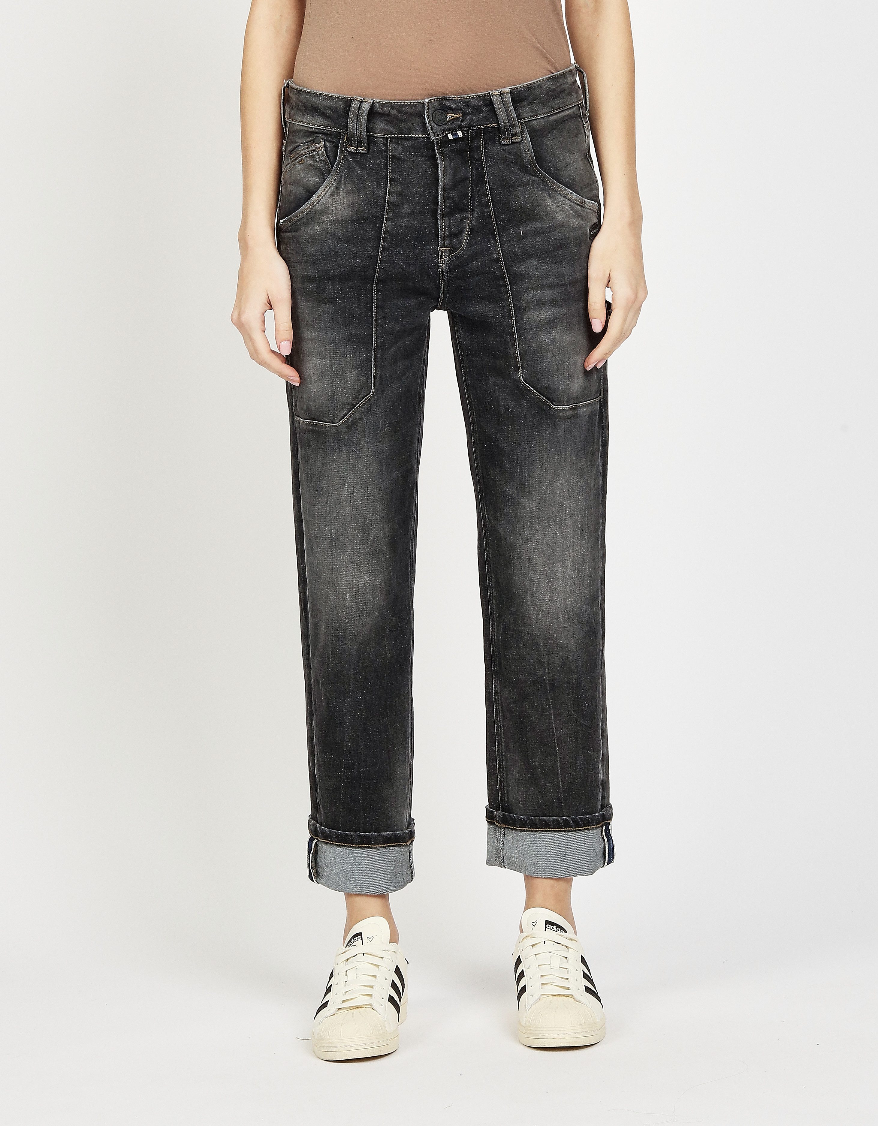 GANG Straight-Jeans 94THELMA WORKER mit aufgesetzten Taschen und typischen Workerdetails