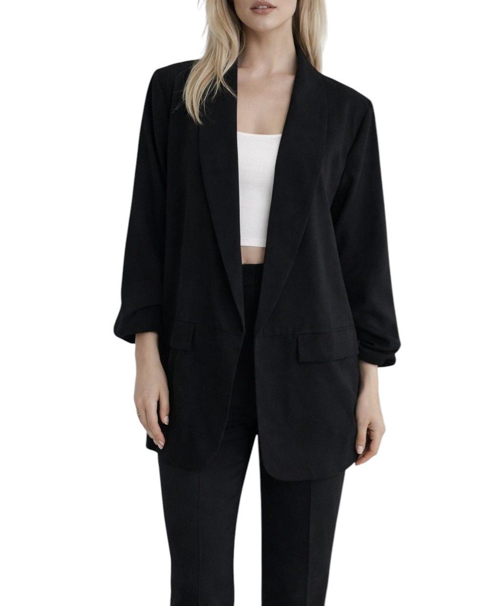 Mississhop Longblazer Damen Oversize Blazer mit Schalkragen – elegant M.429, Gr. 38-44