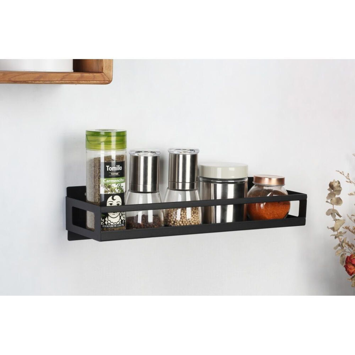 BURI Regal Metall-Wandregal schwarz 40x12,5cm Küchenregal Hängeregal Badabl günstig online kaufen