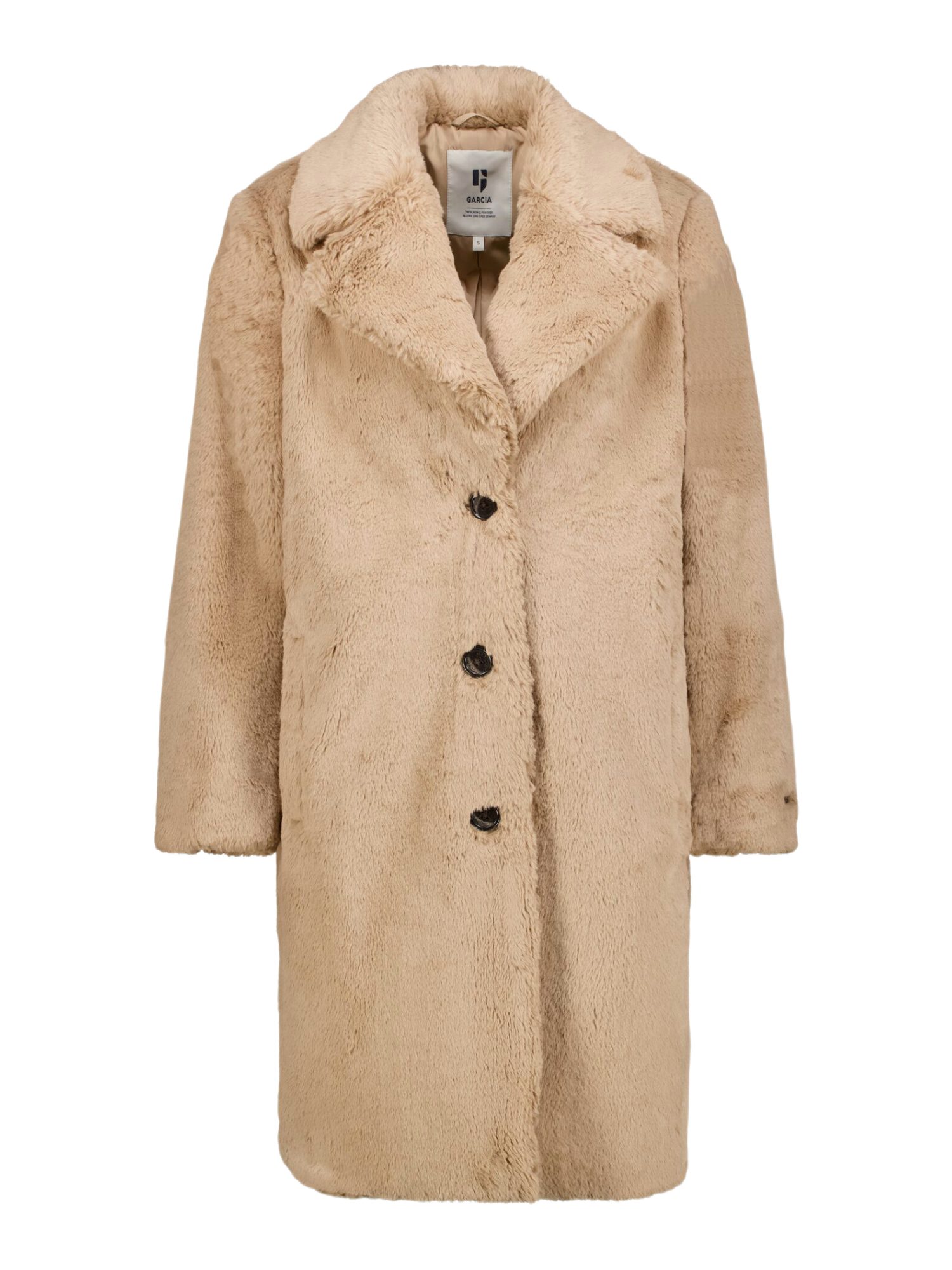 Garcia Kurzjacke natur,Outdoor,Polyester,Unifarben,Reverskragen,Lang,Relaxed Fit