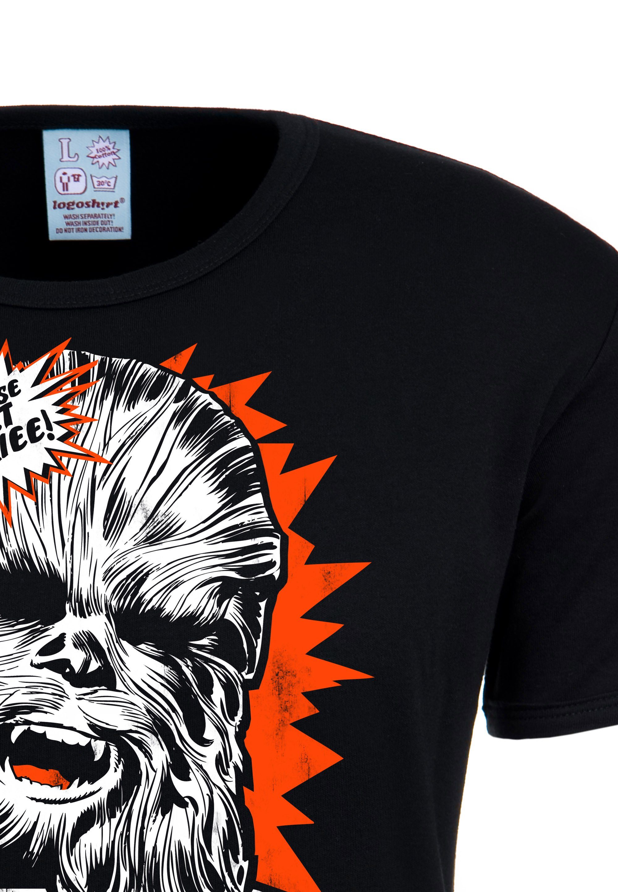 mit LOGOSHIRT coolem Wookie-Print Chewbacca T-Shirt