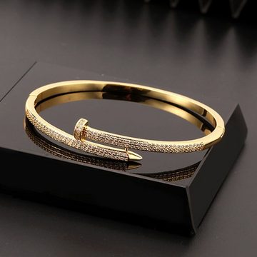 Fivejoy Armkette Gold Plated Bangle, Zirkonia Armband (1-tlg), Kann zu jedem Outfit getragen werden