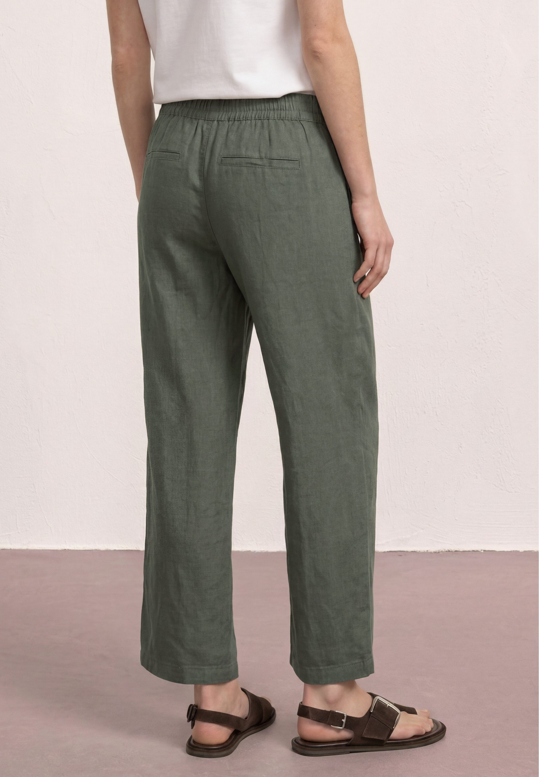 STREET ONE Stoffhose Style Emee Leinenhose mit Schnallendetail