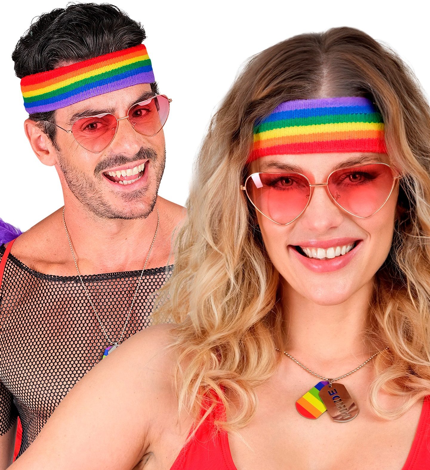 Widmann S.r.l. Verkleidungsmaske Herzbrille mit farbigen Gläsern, Gold Rot