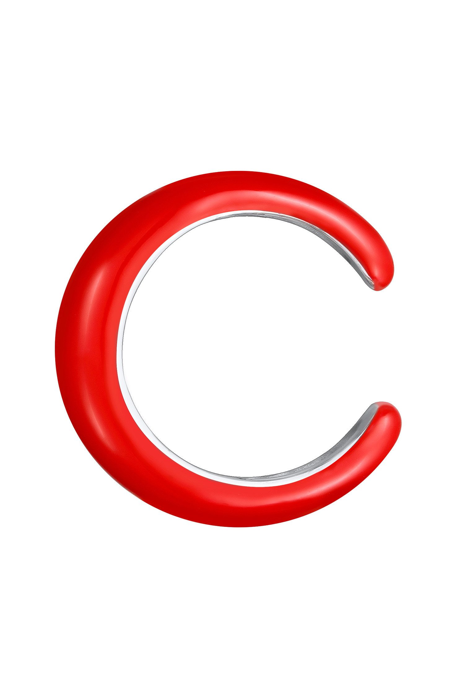 Elli Ohrklemme Earcuff Emaille Rot 925 Sterling Silver