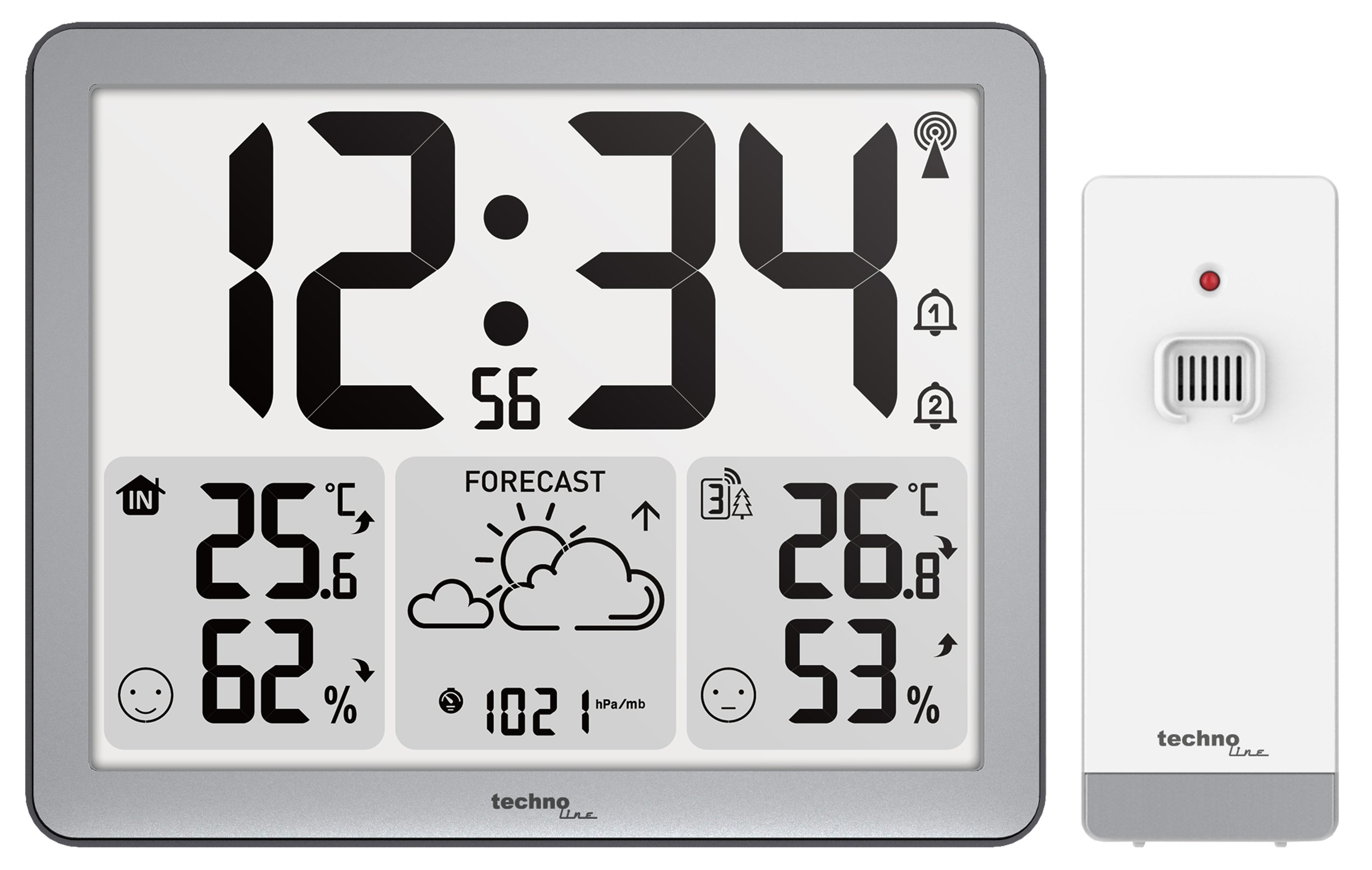 technoline WS 6780 Funkwetterstation (inkl. ein Außensender, mit Wettervorhersage, Luftdruck & Frostalarm)