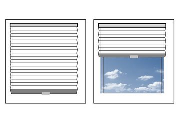 Dachfensterplissee Haftfix, LICHTBLICK ORIGINAL, Lichtschutz, ohne Bohren, verspannt, Haftfix, Crush-Optik, mit Saugnapf