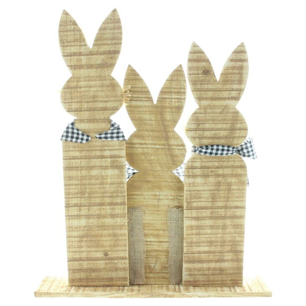 Home-trends24.de Osterfigur Osterhase Osterhasen Hase Hasen Trio Osterdeko Ostern Figur Holz XL