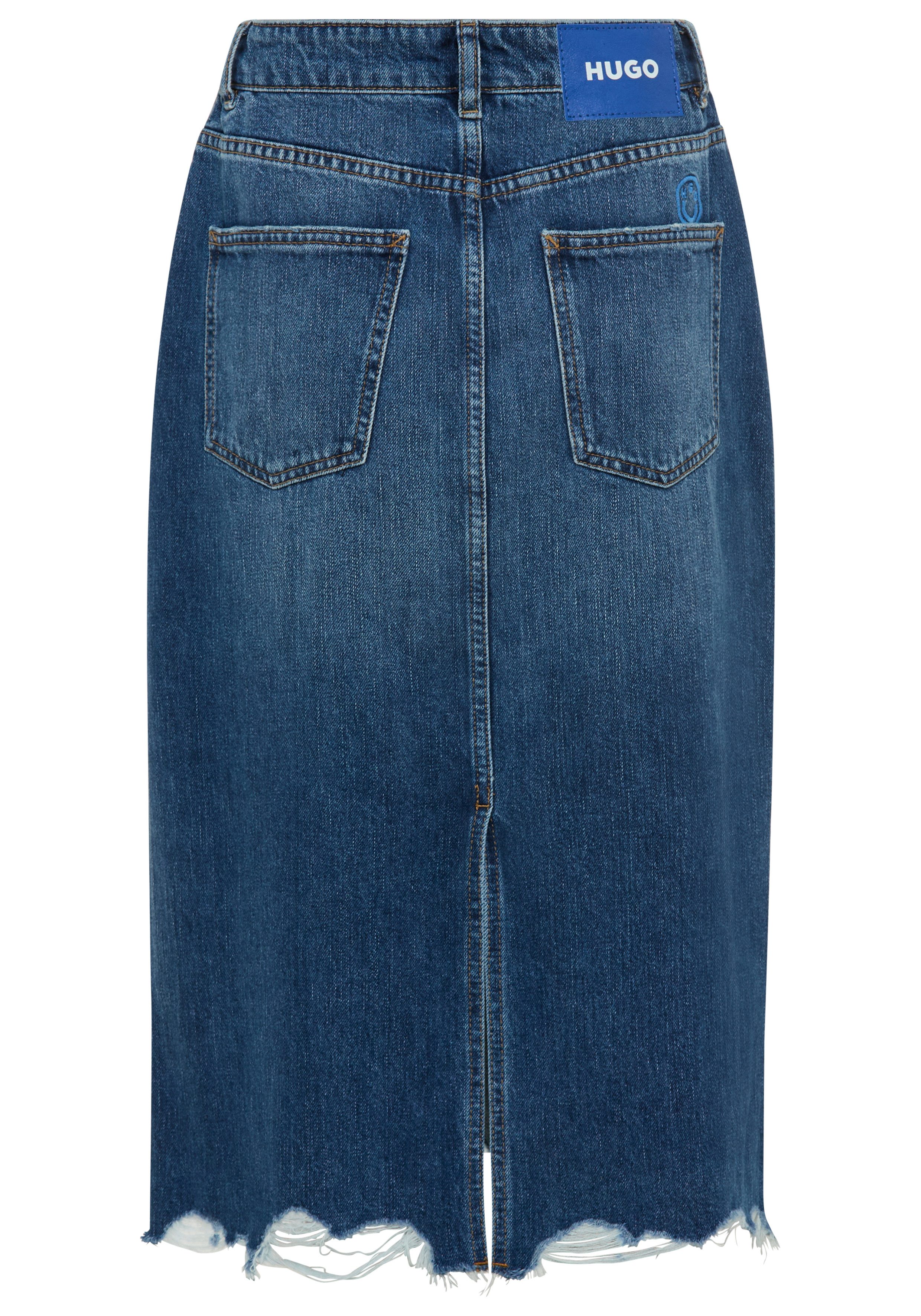 HUGO Blue Jeansrock Gadele Mid Rise, in Midi-Länge günstig online kaufen