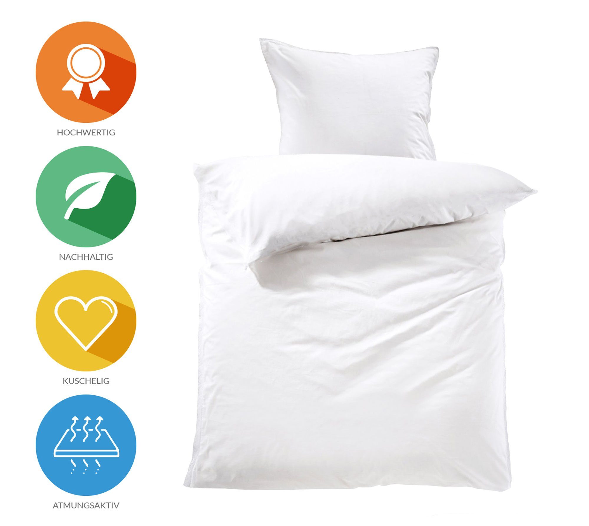 Lavea Bettwäsche Jasmin, Set aus 1x 80x80cm Kissenbezug & 1x 135x200cm Bett günstig online kaufen