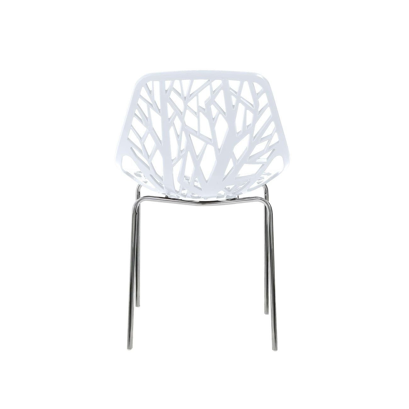 Makika 4er Weiß Retro Stuhl - Design-Stuhl Set Esszimmerstuhl CALUNA in