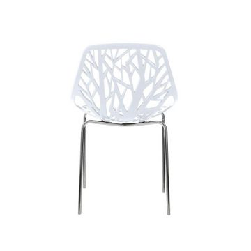 Makika Esszimmerstuhl Retro Stuhl Design-Stuhl - CALUNA 4er Set in Weiß