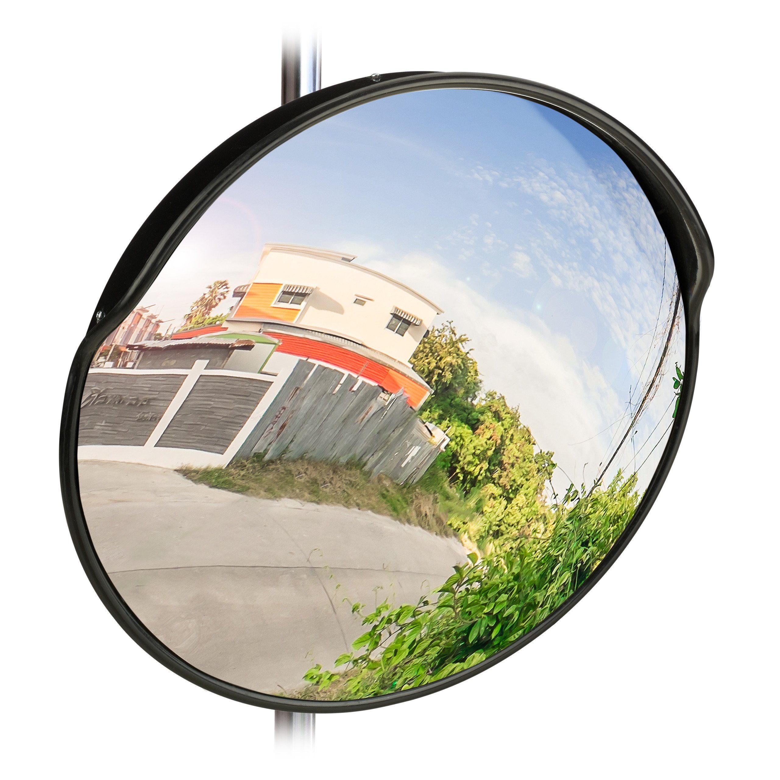 relaxdays Wandspiegel Verkehrsspiegel 60 cm schwarz günstig online kaufen