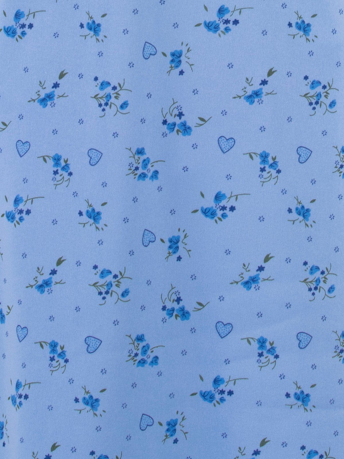 zeitlos Nachthemd Nachthemd blau Herz Blumen Thermo 