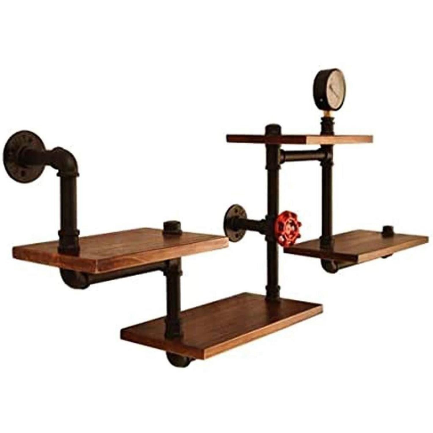 LuxusKollektion Wandregal Wandregal Industriestil Holz Eisen 120cm, 1-tlg.