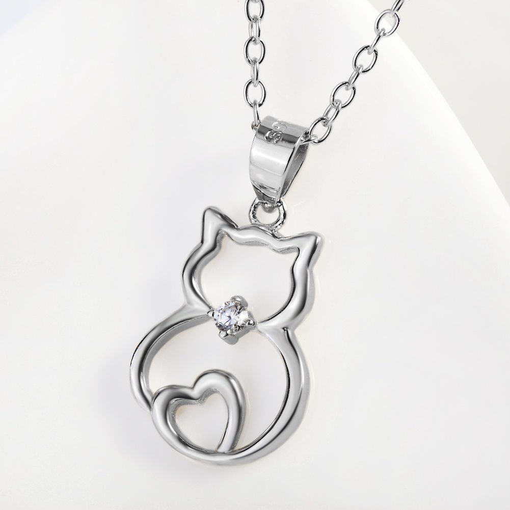 Schmuck-Elfe Kette mit Anhänger Katze mit Herz, 925 Silber günstig online kaufen