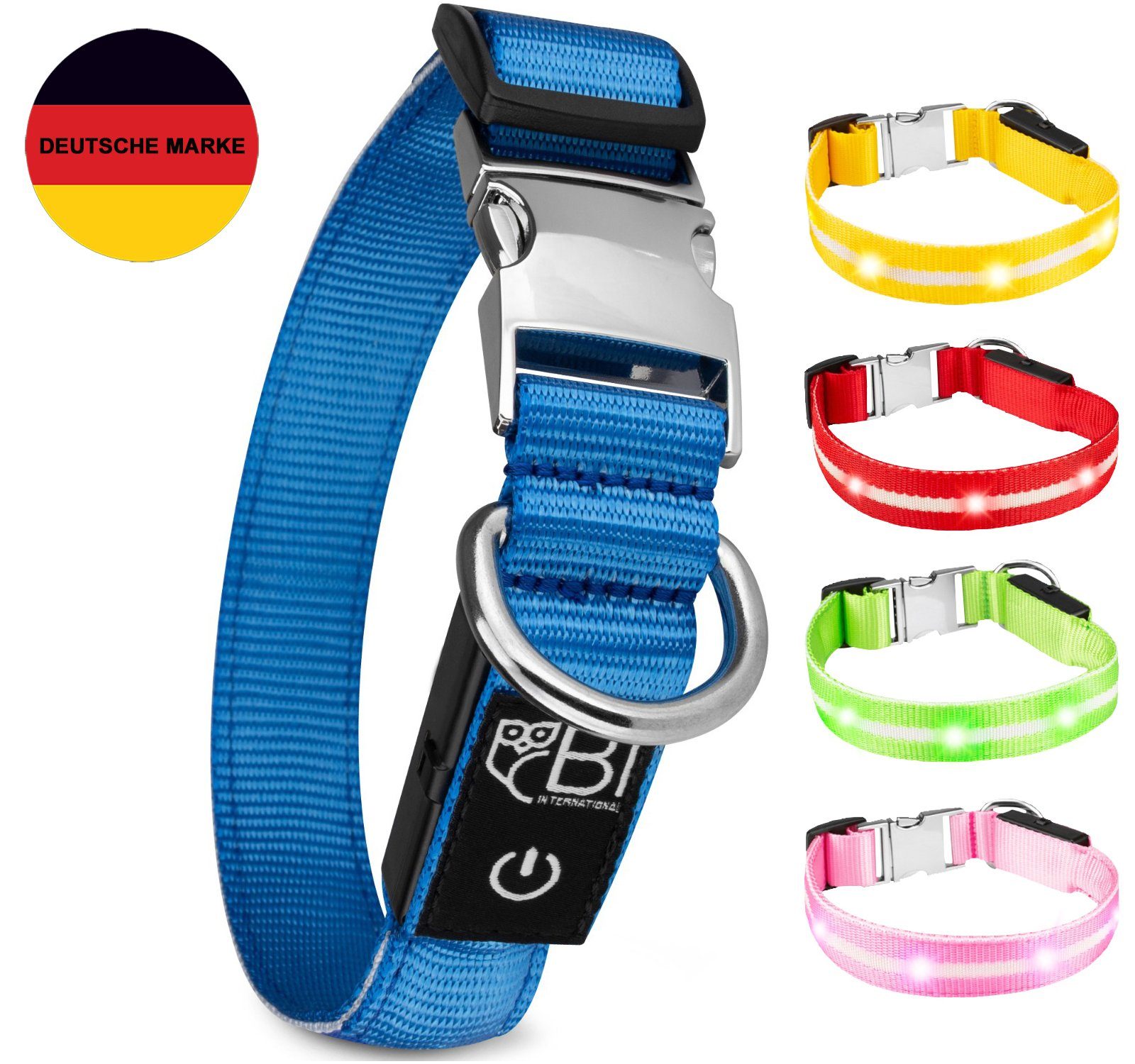 Petsation Hunde-Halsband Leuchthalsband für Hunde [Das Original] Leuchtendes LED Hundehalsband