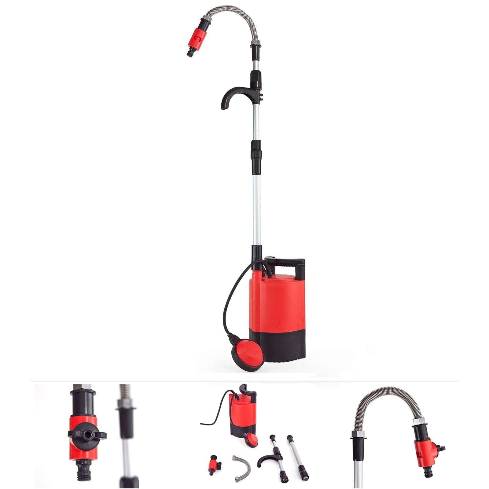 Grafner Tauchpumpe Regenfasspumpe Schmutzwasserpumpe Gartenpumpe Pumpe 400 Watt (1 Stück, 5-tlg., Ink. Regentonnenhalter), 5200 l/h max. Fördermenge