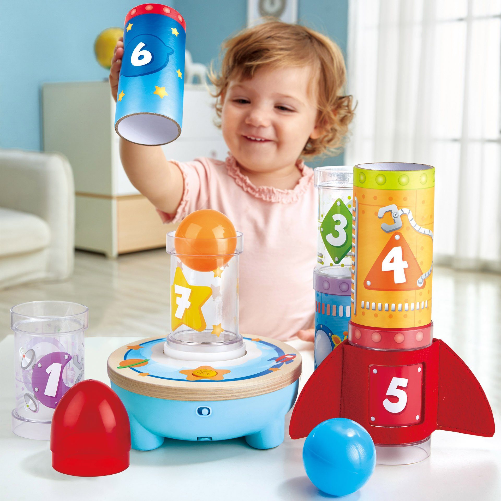 Hape Stapelspielzeug Raketen-Flugstation