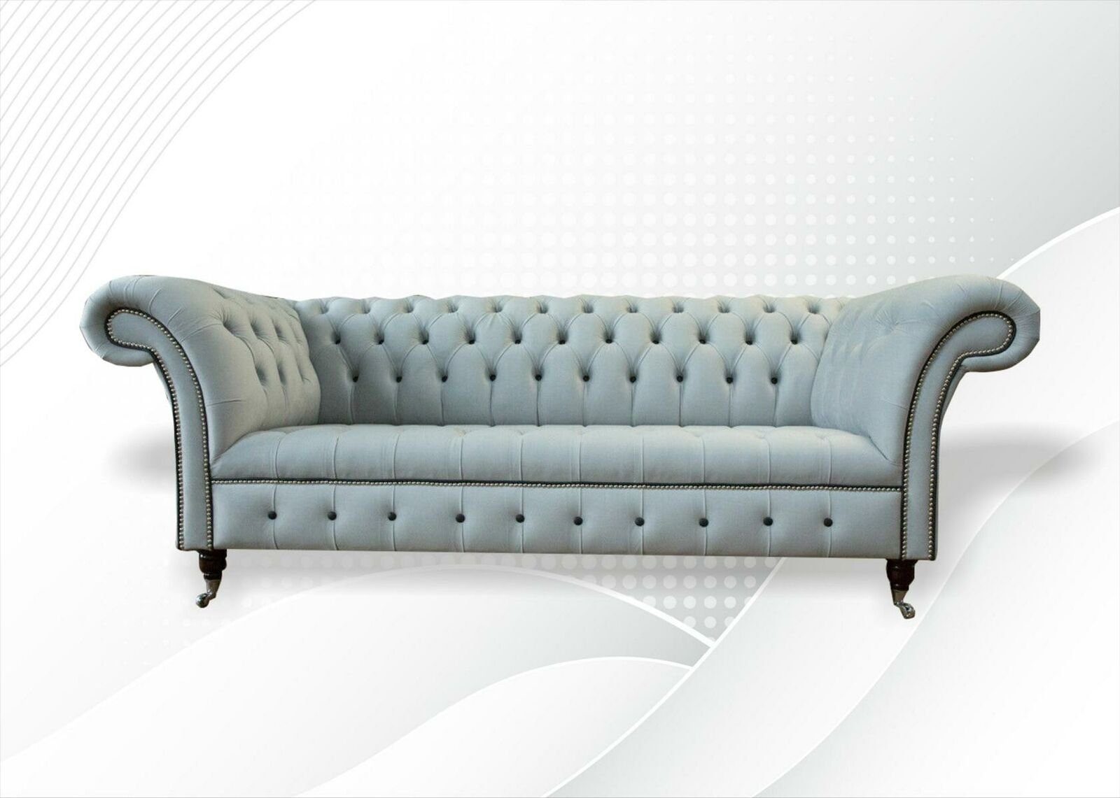 JVmoebel Sofa Graue Chesterfield Sofagarnitur 3+2 Sitzer Set Design Polster Sofa, Made in Europe