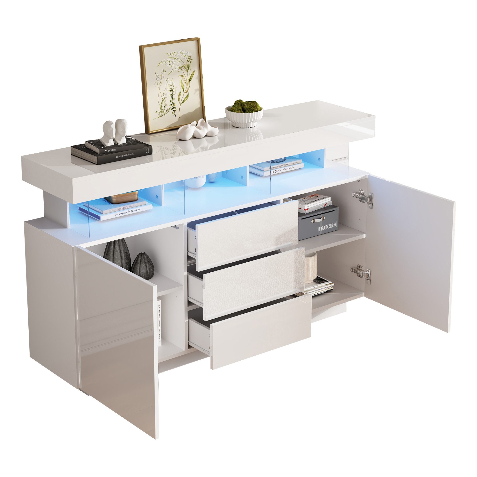 MODFU Sideboard mit LED-Beleuchtung (Kaffeebar, Kommode, günstig online kaufen